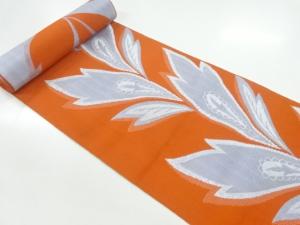 アンティーク　草葉模様織出し八寸帯地反物